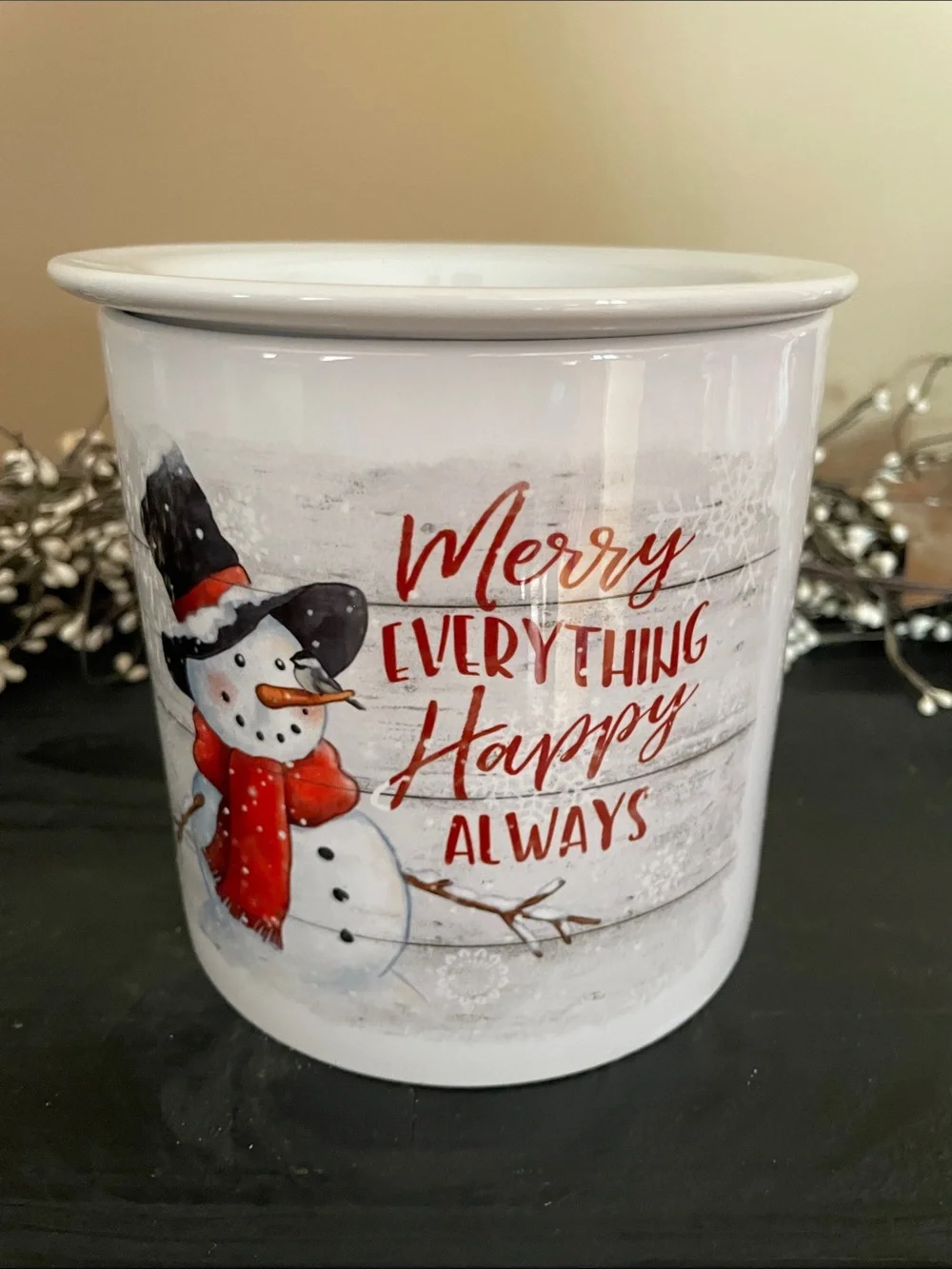NIB Carson Brand ‘Merry Everything Happy Always’ Ceramic Dip Chiller